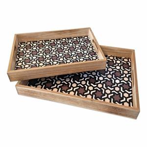 Bandeja ovalada de madera personalizada de diseño moderno al por mayor para té y café para la decoración de la cocina y el hogar - Product Image 2