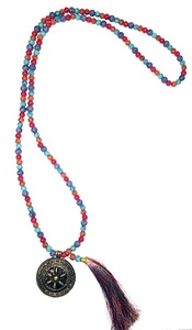 Venta al por mayor cuentas borla collar con colgante de perlas de vidrio de 6mm borla collar oración grano turquesa Mala collar - Product Image 3