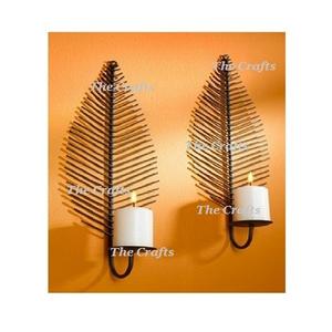 Aluminium Silver And Gold Color Wall <b>Candle</b> Holder Different Size Set Of Two Wall <b>Hanging</b> <b>Candle</b> Holder - Product Image 5