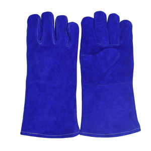Guantes de soldadura a prueba de fuego Unisex SUMROOS cuero de vaca dividido con puño largo guantes de seguridad para adultos para soldar - Product Image 1