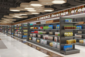 أرفف عرض من الصلب للمتاجر الكبرى أرفف متاجر التجزئة عرض الوجبات الخفيفة البقالة المتجر رف متعدد المستويات - Product Image 2