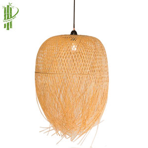 Couleur naturelle main abat-jour en bambou et en rotin - Product Image 6