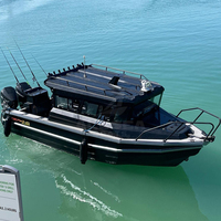 Bateau de pêche en aluminium à grande vitesse, homologué CE, 7,5 m, cabine complète, pour la pêche en haute mer, à vendre