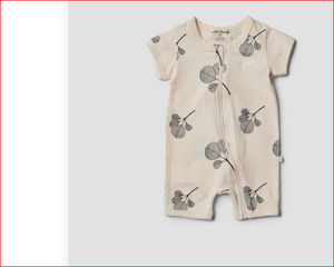 Barboteuse 100% coton biologique de qualité standard pour bébé fille avec demi-manche dans la jambe et la main - Product Image 2