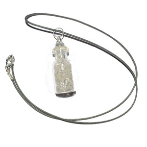 Haute qualité unisexe cristal Quartz puces bouteille pendentifs mode mignon pierre bijoux plaqué diamant Agate numéro motif charme - Product Image 1