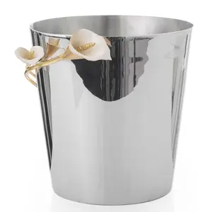 Mirror polished stainless steel champagne bucket wine metal ice bucket Calla Lily Bucket Hot Sale
