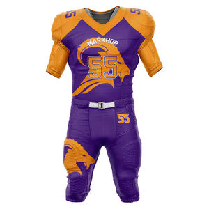 Uniformes de Football américain à Sublimation, tenue d'équipe, de couleur contrastée bleu et blanc, uniformes respirants et Slim - Product Image 6