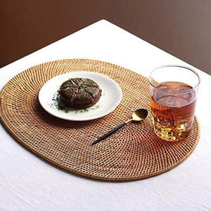 Eco Friendly Rattan Plant Fiber Woven Handmade Craft Oval Tablemat <b>Placemat</b> Manufacturer Price Handicraft Made in Vietnam - Product Image 3