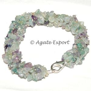 Guérison Multi Fluorite Chips Bracelets Agate Naturelle Puce Pierre Bracelets Mode Charme Bijoux - Product Image 2
