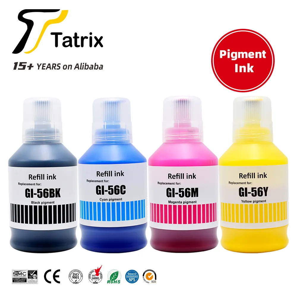Tatrix GI-16 GI-26 GI-36 GI-46 GI-56 GI-66 GI-76 GI-86 GI-96 uyumlu su bazlı toplu şişe dolum Canon için mürekkep yazıcı
