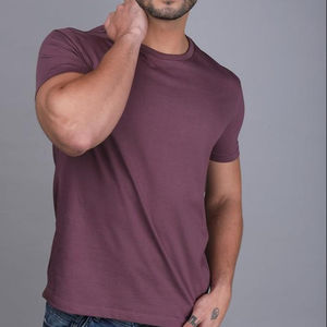 T-shirt 100% coton bordeaux de meilleure qualité, couleur unie, design respirant de grande taille, fabriqué en Inde pour hommes et femmes - Product Image 5