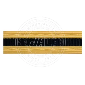 袖子编织物: 牧师-黑色金线/聚酯薄膜编织物/用于国防军官制服的蕾丝金色编织物
