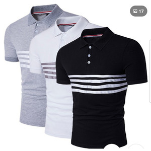 Polo T-shirts 100% T-shirt en coton Imprimé Logo Personnalisé Unisexe Hommes Plaine Polo V Cou T Chemises 100% Coton - Product Image 1