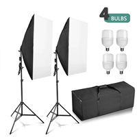 Accessoires de studio photo E-reise Ensemble de studio photo Kit d'éclairage parapluie boîte à lumière LED Support de fond Support de fond Toile de fond 4 couleurs