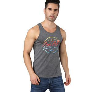 High Quality Wholesale <b>Stringer</b> <b>Men</b> Tank Fashion Track Tops Solid Color Loose Gym <b>Men's</b> Fitness Tank Top - Product Image 3