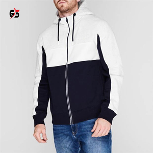 Sweat-shirt à capuche pour hommes, fermeture éclair complète, 100% coton, OEM, blanc, noir, polaire technique, 300 GSM, personnalisé, conception de marque, vente en gros - Product Image 2