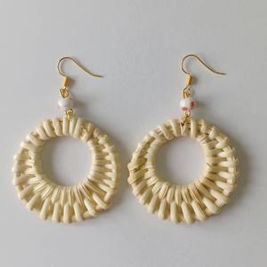 Unique Rattan <b>Earrings</b> From Vietnam - Product Image 3