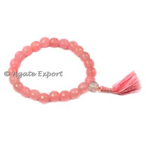 Bracelet en perles de quartz rose en forme de boule avec strass, style bohème, en alliage de cuivre, unisexe, cadeau de mariage, bijoux - Product Image 1