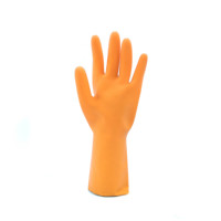 [OFL1] Guantes de goma natural de Orquídea Malasia naranja colorido impermeable antideslizante para plato coche mascota lavado Cocina Lavandería