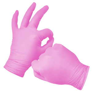 ถุงมือตรวจไนไตรล์สีชมพูทางการแพทย์แบบใช้แล้วทิ้งปราศจากผงสำหรับการดูแลสุขภาพ - Product Image 4