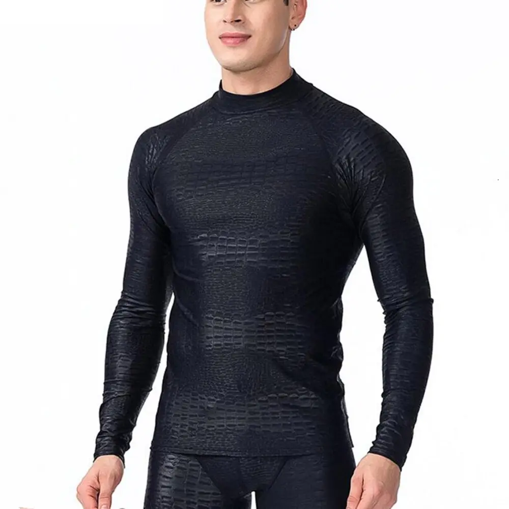Langärm liger Badeanzug für Männer Surfen Elastische Anti-UV-Hautpflege kleidung Schnellt rockn ender Haut ausschlags chutz