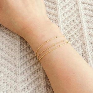 Delicada Pulsera de Oro Hecha a Mano, Felicidad - Product Image 1