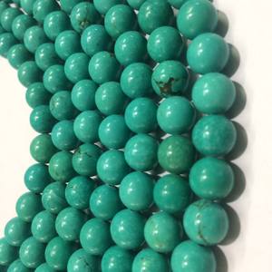 100% véritable perles de magnésite Turquoise verte 6mm pierres précieuses d'eau douce en vrac bijoux à bricoler soi-même faisant de la vraie pierre de culture - Product Image 2