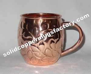 Tasses à bière classiques en cuivre pur gaufré de haute qualité tasses à boire en cuivre tasse à bière moderne multi-usages - Product Image 4