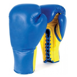Guantes de Boxeo Profesionales de PVC Transpirables con Cierre, Color Negro y Azul, Talla Adulto, Ligeros, Unisex - Product Image 5