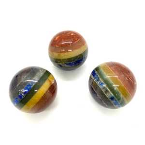Vente en gros Agate élégante boule de guérison à sept chakras sphère collée pour la décoration de la maison Feng Shui pierre précieuse polie amour - Product Image 1