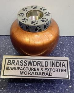 Bougie chauffe-plat en argent avec patte gravée pour animaux de compagnie, fournitures d'urne de crémation pour animaux de compagnie par brasworld inde - Product Image 6