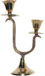 BRASS BLACK AND <b>BROWN</b> TWO TAPER CANDLE HOLDER SET OF TWO By BRASSWORLD INDIA - Product Image 4