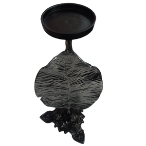 Bougeoir en métal en forme de feuille d'or fait à la main Style unique gaufré personnalisé maison mariage décor de noël autres pots de bougie - Product Image 1