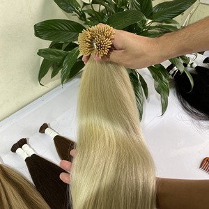 Venta al por mayor 12A cutícula alineada Natural recto I Tip extensiones de cabello doble dibujado Rubio cabello humano de alta calidad estilo de onda 1B - Product Image 5