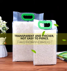 Custom Different Size PE PA PET Bags Plastic Bags 5 KG 10 KG Rice Packing Bag with handle
