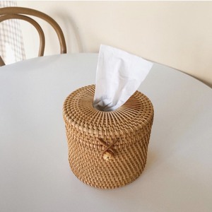 Natural rattan table decoration tissue box