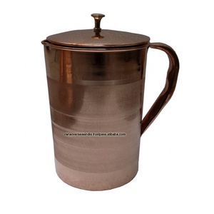 เหยือกทองแดงแท้ทำมือเรียบง่ายพร้อมฝาปิดสำหรับเก็บน้ำดื่ม เหมาะสำหรับใช้ในบ้าน โรงแรม และร้านอาหาร - Product Image 2