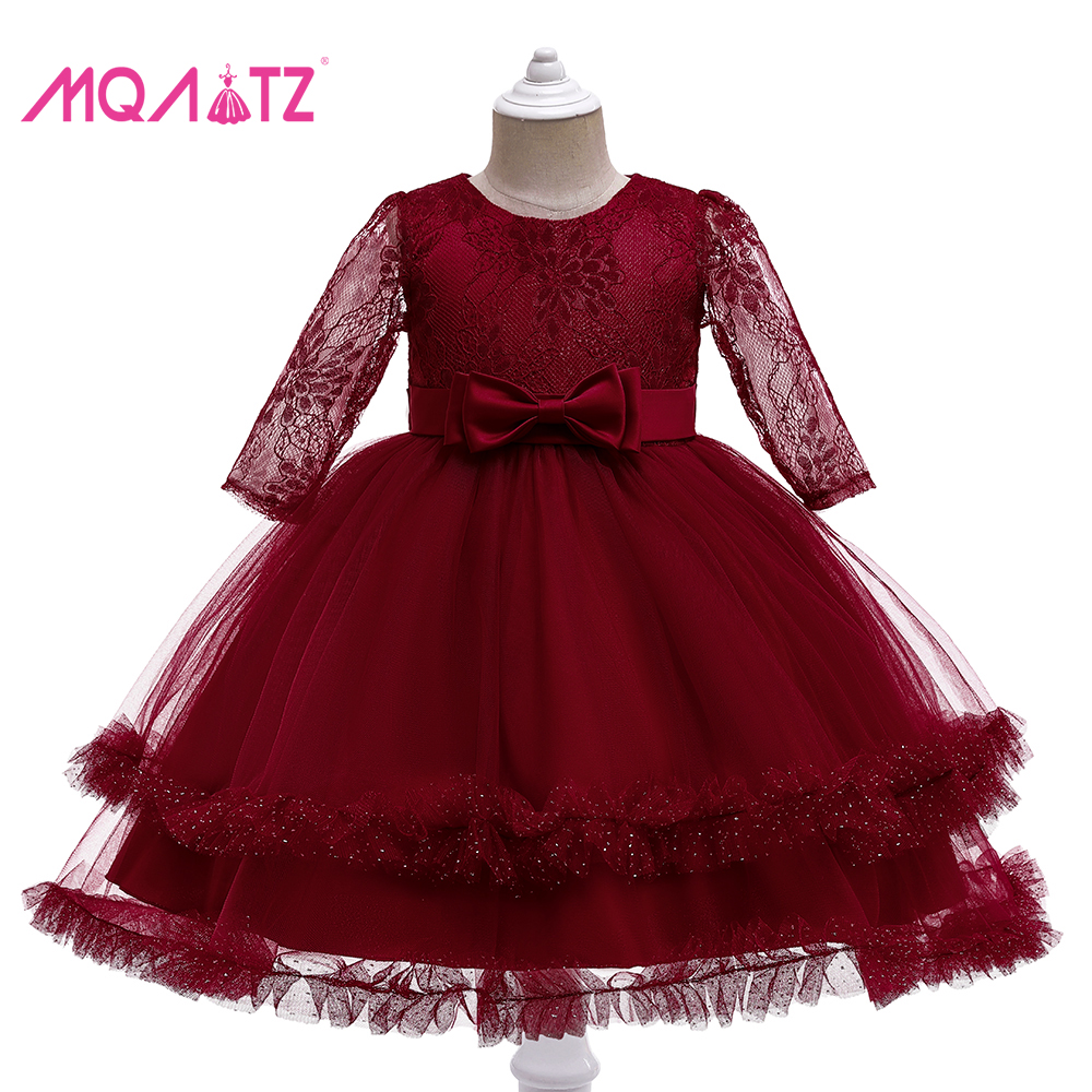 Детские бальные платья с длинным рукавом, кружевное вечернее платье для девочек, одежда с цветами для девочек