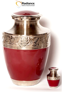 Urne funéraire en laiton gravée de fleurs anciennes pour cendres humaines adultes, urne commémorative en métal, récipient décoratif pour enterrement - Product Image 5