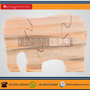 Jeu de puzzle éléphant en bois naturel de qualité supérieure, objet décoratif, jouet éducatif pour enfants, fait main, décoration de table, cadeau pour la maison - Product Image 2