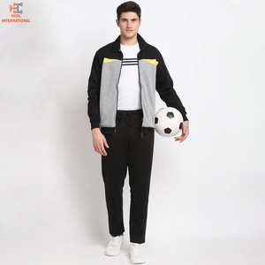Survêtements sur mesure 100% coton de couleur unie respirante de qualité supérieure pour hommes OEM vente à chaud ensemble de survêtements pour hommes tendance - Product Image 3
