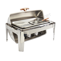 Plats de service dorés en acier inoxydable pour hôtels et restaurants, structure professionnelle, taille personnalisée, pour buffets de mariage