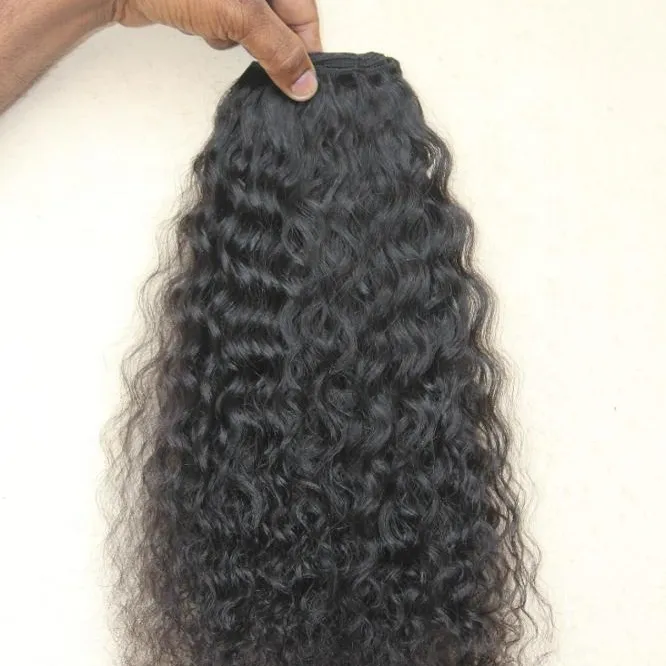 Indian virgin hair cuticle aligned raw virgin natural Indian temple human curly hair in Indian
