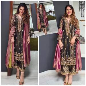 Robes en mousseline de soie brodées, vêtements de fête lourds, filet de fantaisie, expédition facile - Product Image 6