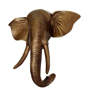 Large Aluminium Wild Elephant Head Sculpture