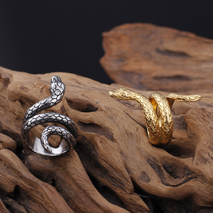 KALEN <span class=keywords><strong>Anello</strong></span> a Forma di Serpente, Anillos Hombre, Placcato in Oro 18K, <span class=keywords><strong>Anello</strong></span> in Acciaio Inossidabile per <span class=keywords><strong>Uomo</strong></span> - Product Image 6