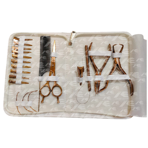 Kit de trame de cheveux brillants Extensions de cheveux en or rose de qualité supérieure pour salons professionnels Pinces en acier inoxydable Cisailles Clips Aiguilles - Product Image 2