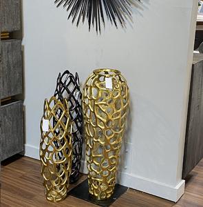 Maceta de Aluminio con Recubrimiento en Polvo Dorado, Diseño Cónico y Delgado, para Flores Artificiales, Estilo Moderno, para Interiores, Uso Diario en el Hogar, Gran Venta 2025 - Product Image 1