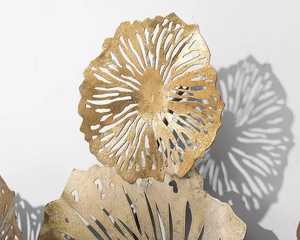 ดอกไม้ทองหรูหราและงานเหล็กแขวนผนังตกแต่งบ้าน - Product Image 3