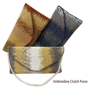 New Style Luxury Genuine Leather Stylish Evening Purse <b>Clutch</b> <b>Bag</b> Woman Indian Bridal Designer <b>Embroidered</b> <b>Clutch</b> <b>Bags</b> & Purses - Product Image 5